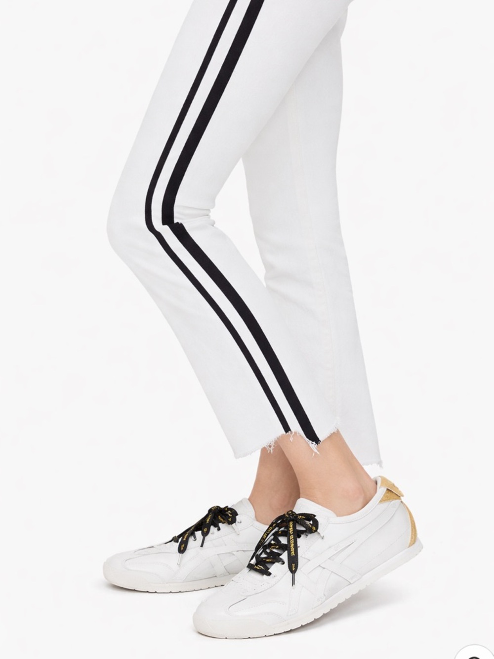 MOTHER White Insider Crop Step Fray Jeans Spring Luxury Designer - Picture 2 of 15